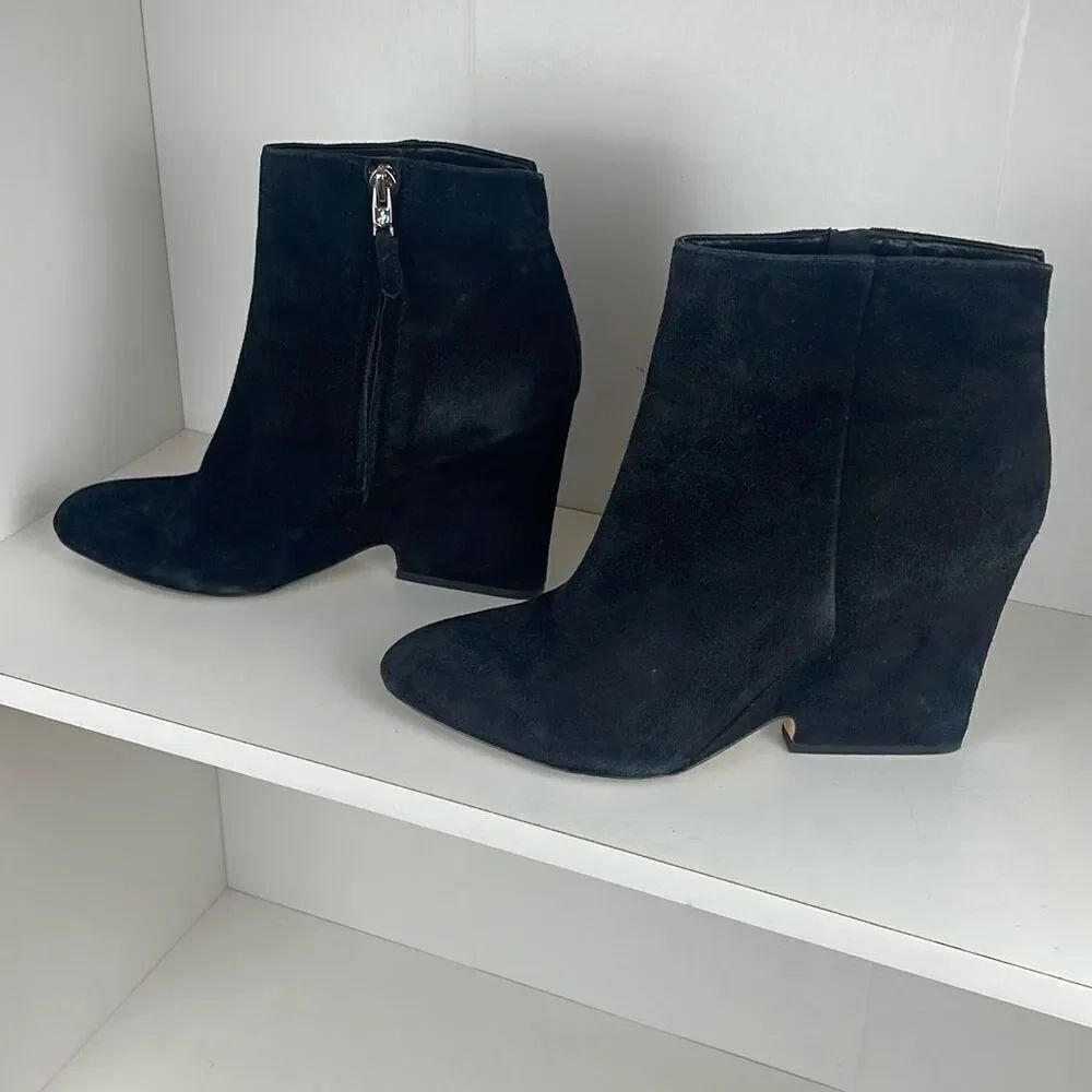 Sam Edelman Wilson Suede Ankle Boots 8.5 Black